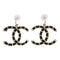 CHANEL CC Earrings Accessories Metal Gold Black