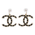 CHANEL CC Earrings Accessories Metal Gold Black