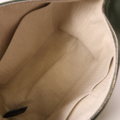 HERMES PHW Bride a Brac Handbag Toile H Canvas Dark Green