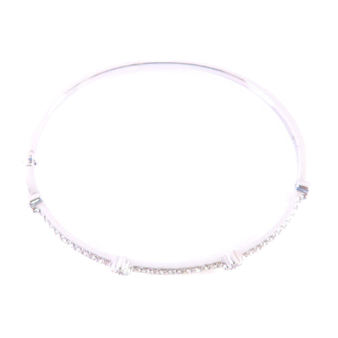 Jewelry SHW 0.707ct Diamond Bangle Bracelet 18K White Gold