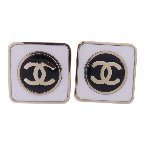 CHANEL CC Earrings Accessories ABD872 Metal Gold White Black