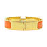 HERMES Clic H Bracelet Bangle Enamel/Metal Orange/Gold