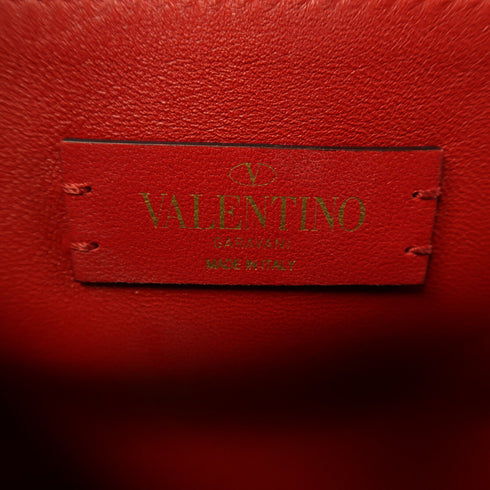 Valentino GHW Shoulder Bag Calfskin Leather Black/Red