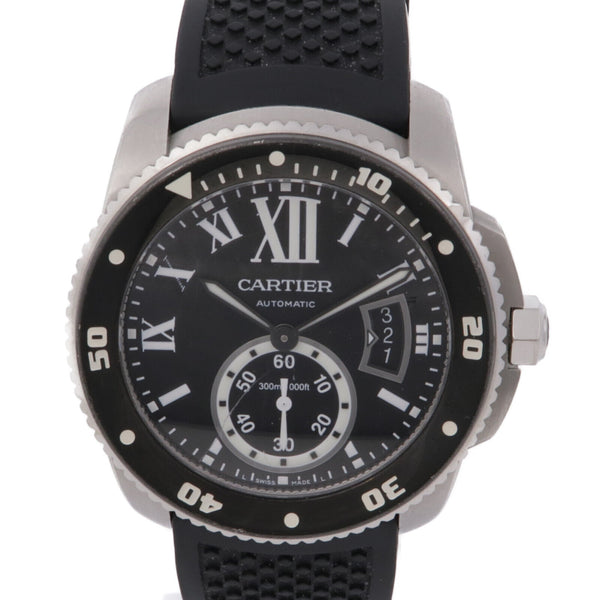 CARTIER Calibre de Cartier Diver Automatic Watch W7100056 Stainless Black