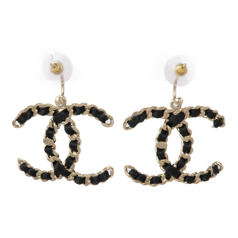 CHANEL CC Earrings Accessories Metal Gold Black
