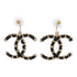CHANEL CC Earrings Accessories Metal Gold Black