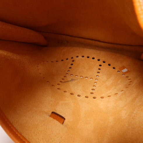 HERMES PHW Evelyne GM Shoulder Bag Taurillon Clemence Stamp Q I9 Apricot Orange
