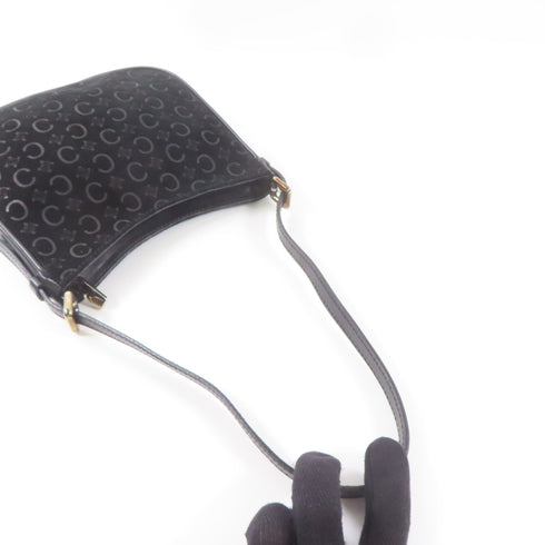 CELINE SHW Shoulder bag Suede Leather Black