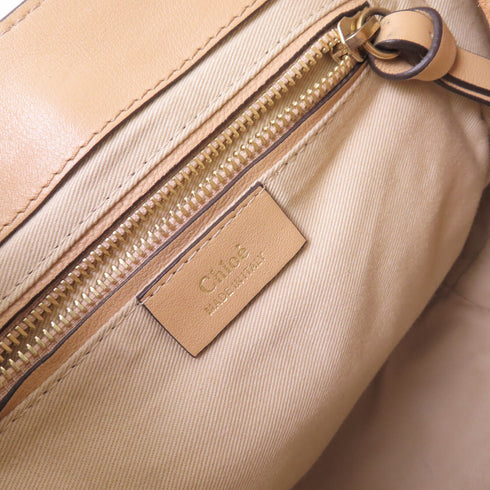 Chloe GHW Shoulder Bag Backpack Rucksack Calfskin Leather Suede Brown