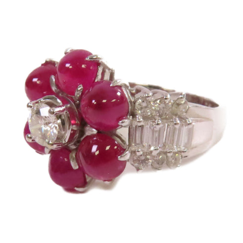 Fine Jewelry Ruby Diamond Ring US #6.5 18K White Gold