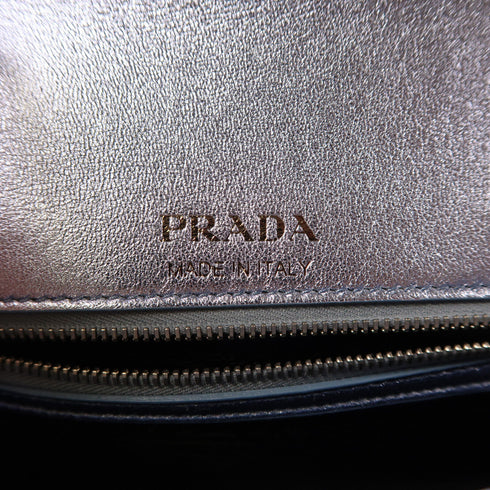 PRADA SHW Chain Shoulder Bag Lambskin Leather 1BD107 Blue