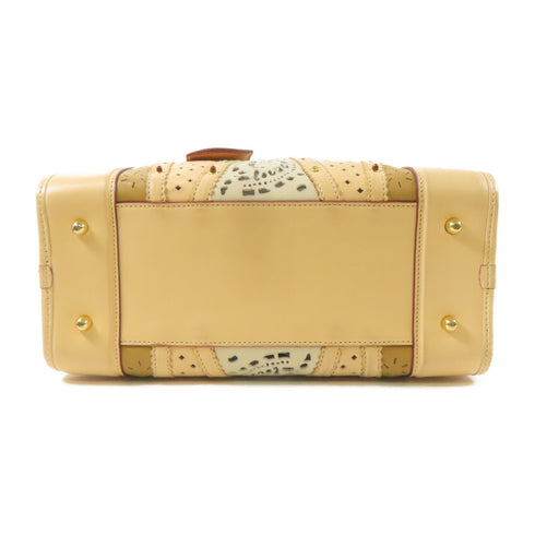 LOEWE GHW Lace Amazona Handbag Lambskin Leather Beige/Brown