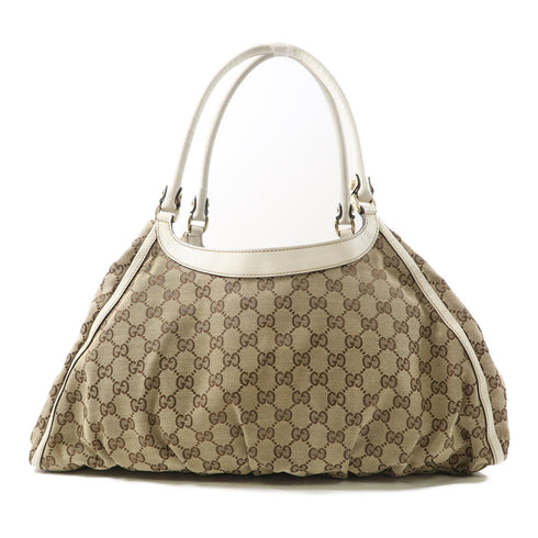 GUCCI GG GHW Abbey Shoulder Bag 189835 Canvas Brown/White