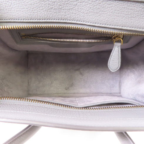 CELINE GHW 2 Way Shoulder Bag Calfskin Leather Grey