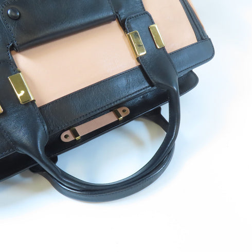 Chloe GHW Hand Bag Calfskin Leather Black/Pink