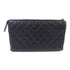 CHANEL Quilted SHW CC Pouch Clutch Lambskin Leather Black