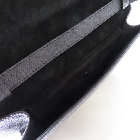 Alexander McQueen GHW 2 Way Shoulder Hand Bag Calfskin Leather Black