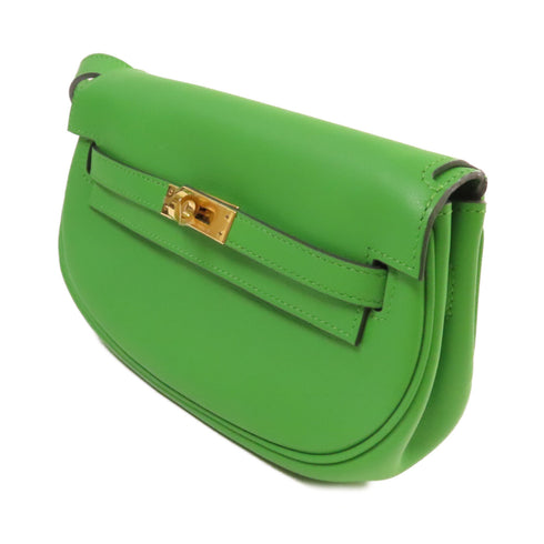 HERMES GHW Kelly Moove Shoulder Bag Crossbody Swift Leather A8 Vert Yucca Green
