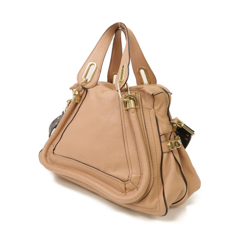 Chloe GHW 2 Way Shoulder Bag Handbag Calfskin Leather