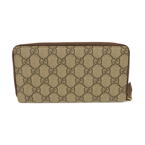GUCCI GG GHW Long Wallet 473953 Coated Canvas Brown