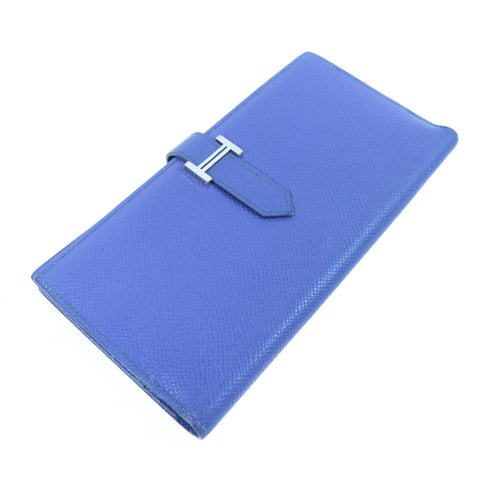 HERMES PHW Bearn Long Wallet Veau Epsom Blue