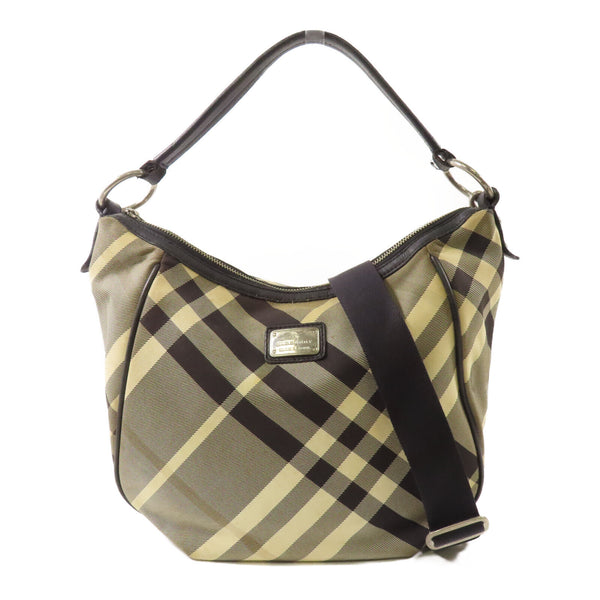 BURBERRY BLUE LABEL SHW 2 Way Shoulder Bag Canvas Beige/Black