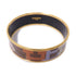 HERMES Bangle Bracelet Accessories Enamel Metal Gold Brown