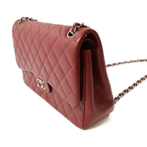 CHANEL CC SHW Large Classic Chain Shoulder Bag A58600 Calfskin Leather Red