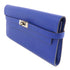 HERMES PHW Kelly Wallet Long Wallet Epsom Leather Bleu Electrique/Blue