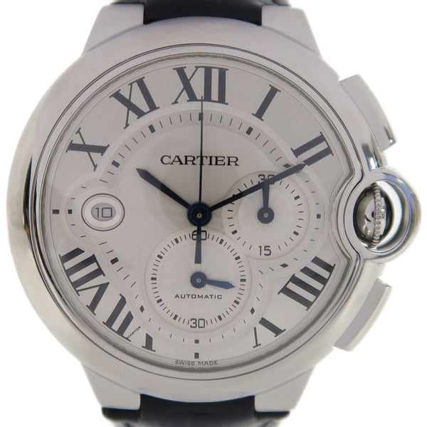 CARTIER Ballon Bleu Chronograph Automatic Watch W6920078 Steel White