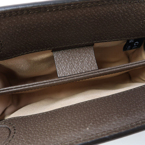 GUCCI GG GHW Ophidia GG Chain Shoulder Bag 602676 Coated Canvas Brown