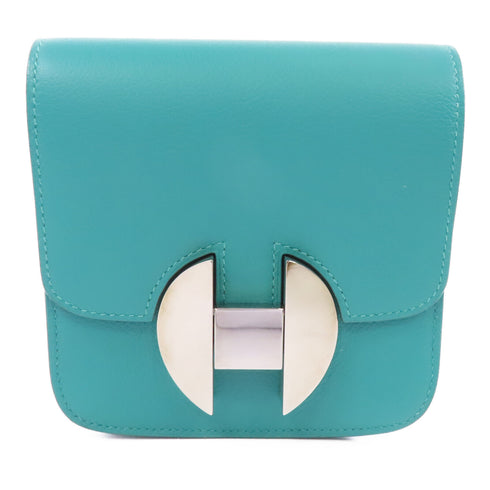 HERMES PHW 2002 Wallet Belt Bag Evercolor Leather Vert Verone Green