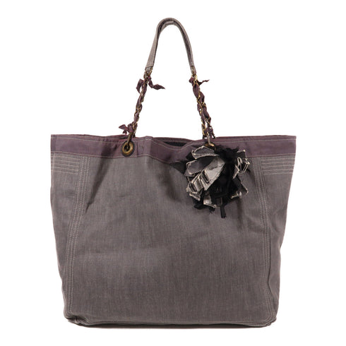 LANVIN Shoulder Tote Bag Denim Grey