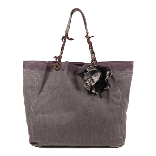 LANVIN Shoulder Tote Bag Denim Grey