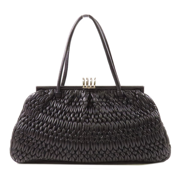 MIU MIU SHW Handbag Calfskin Leather Black