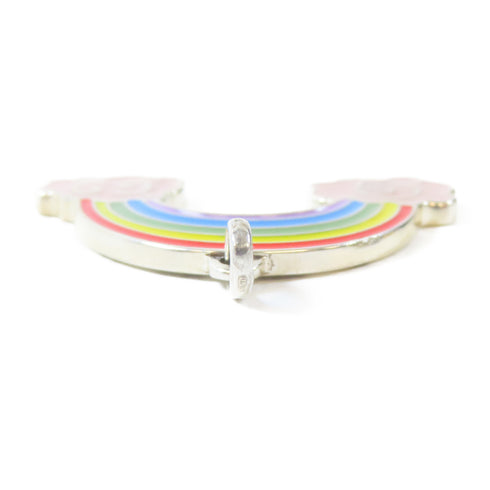GUCCI GG Rainbow Pendant Charm 925 Sterling Silver Pink Rainbow Color