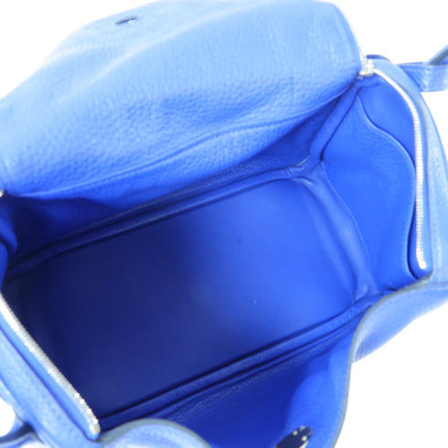 HERMES PHW Lindy 26 2way Shoulder Hand Bag Clemence Leather Bleu Electrique Blue