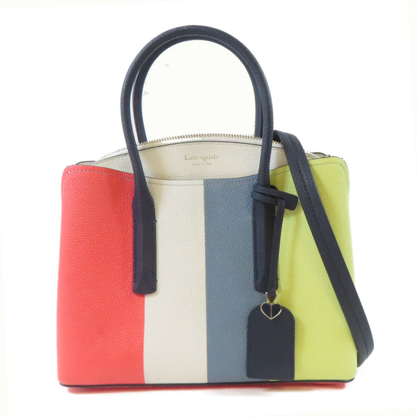 Kate Spade SHW 2 Way Shoulder Handbag Calfskin Leather White Yellow Orange Blue