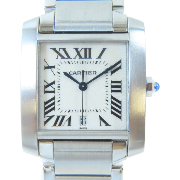 CARTIER Tank Francaise Automatic Watch W51002Q3 Stainless Steel White