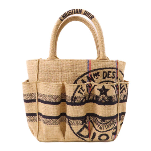 Christian Dior CD Jute Catherine Tote Bag Handbag M1316ZRUW Canvas Brown