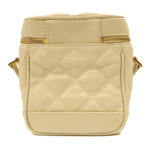 YVES SAINT LAURENT YSL GHW Vanity Shoulder Bag 649779 Calfskin Leather Beige