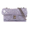 CHANEL Quilted CC SHW Chain Shoulder Bag Leather Grey v1