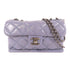 CHANEL Quilted CC SHW Chain Shoulder Bag Leather Grey v1