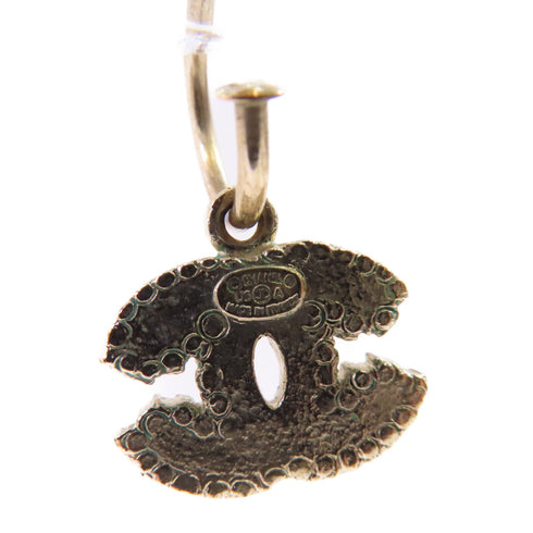 CHANEL CC Rhinestones CC Earrings 06/A Metal Red Gold Tone Color