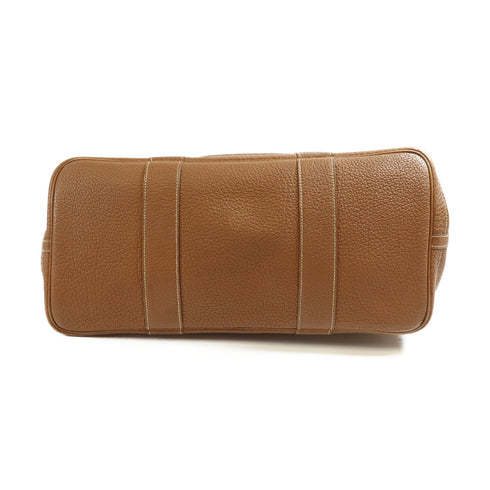 HERMES GHW Garden Party GM Handbag Negonda Leather Brown
