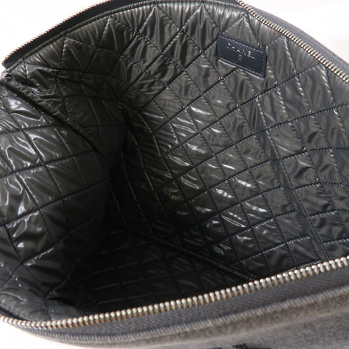 CHANEL CC SHW Clutch Handbag Denim Grey