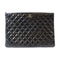 CHANEL Quilted CC SHW Pouch Patent Leather Black