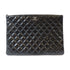 CHANEL Quilted CC SHW Pouch Patent Leather Black