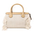 Chloe GHW Edith Fringe 2 Way Bag Leather/Cotton/Polyester White/Brown
