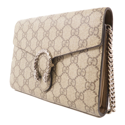GUCCI GG SHW Dionysus Mini Chain Shoulder Bag 401231 Coated Canvas Brown